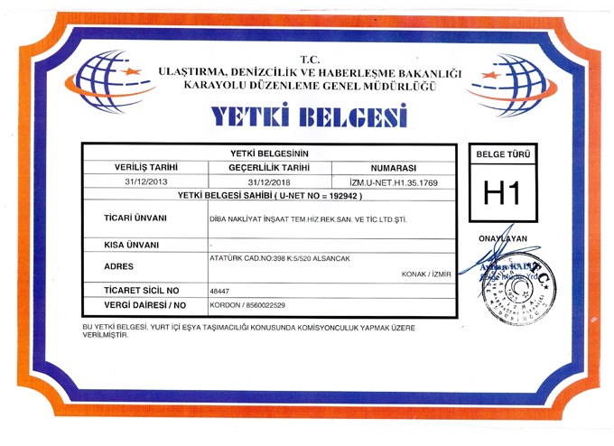 H1 Yetki Belgesi